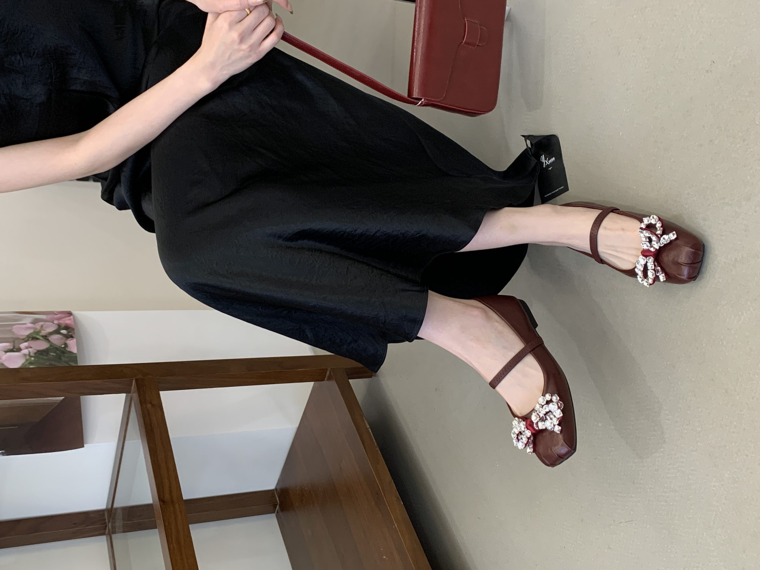 Designer Rhinestone Bow Mary Jane Shoes for Women - Low Heel Slip-On Flats for Daily, Banquet, Date, Party, Leisure - Spring Summer 2026 - Image 3