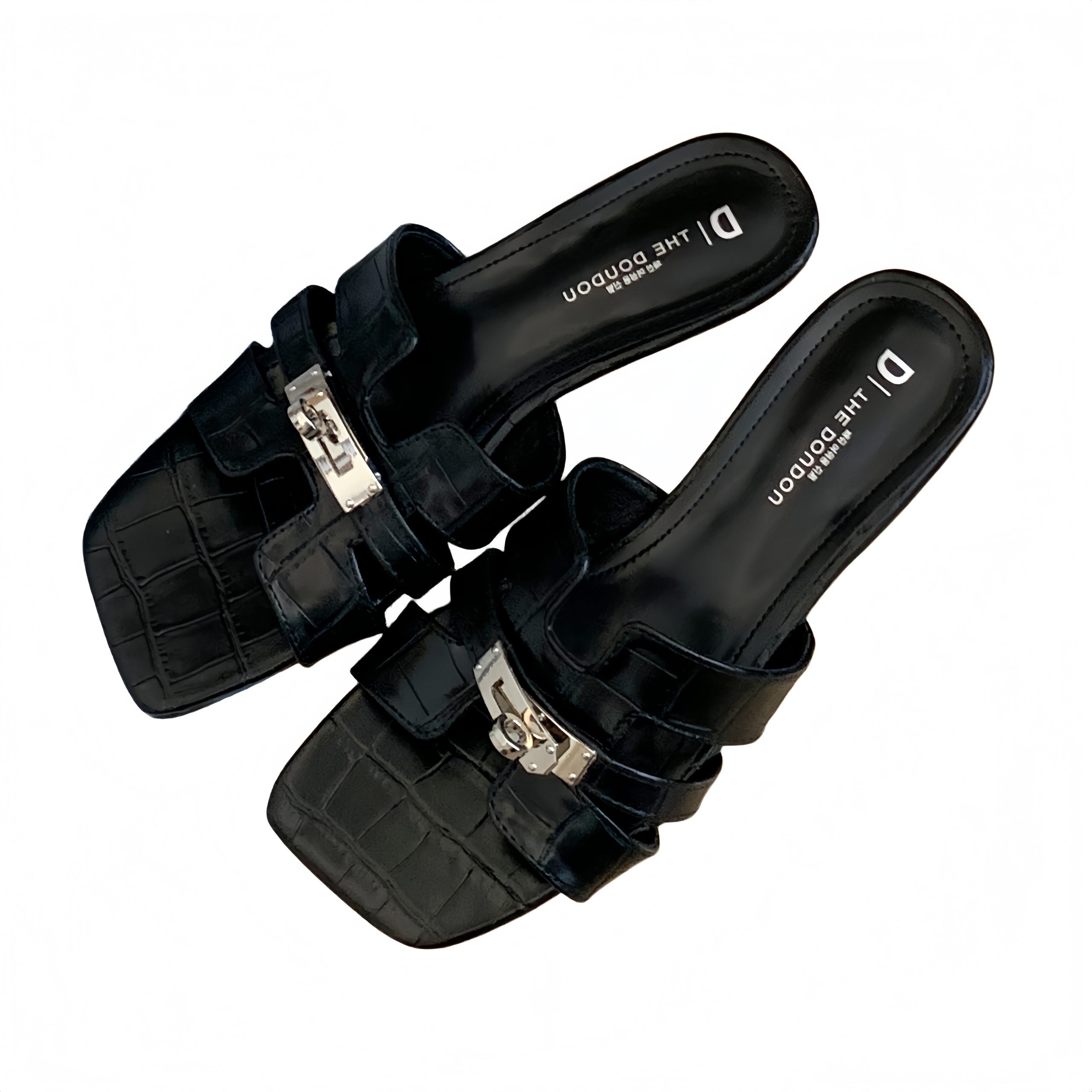 Dou Dou 2026 Gold Buckle French One-Strap Women's Slippers Summer Outdoor Soft Sole Beach Slippers - Image 5