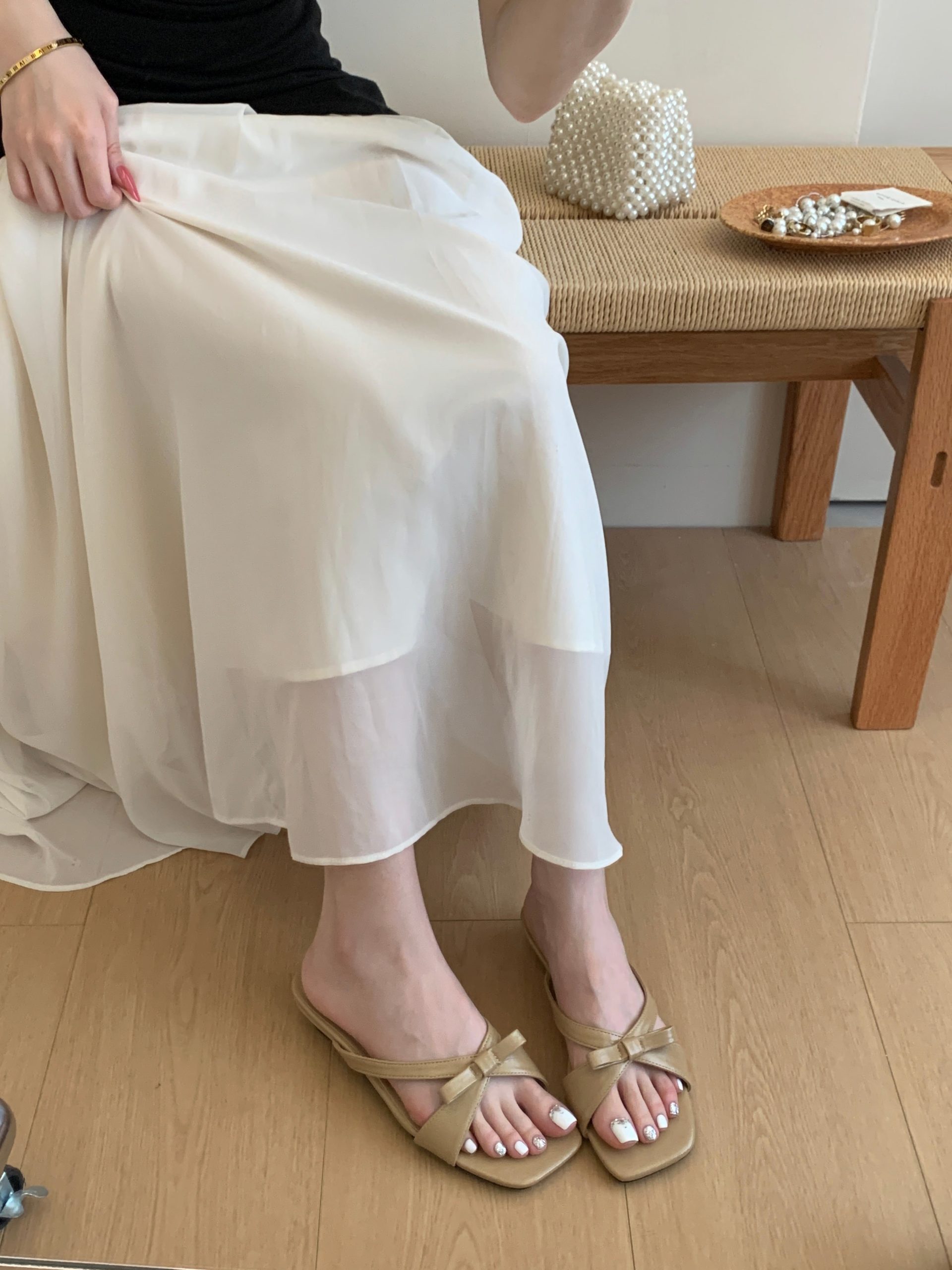 French Square Toe Open Toe Slippers for Women 2026 Summer New Style Gentle Fairy Style Low Heel Sandals - Image 4