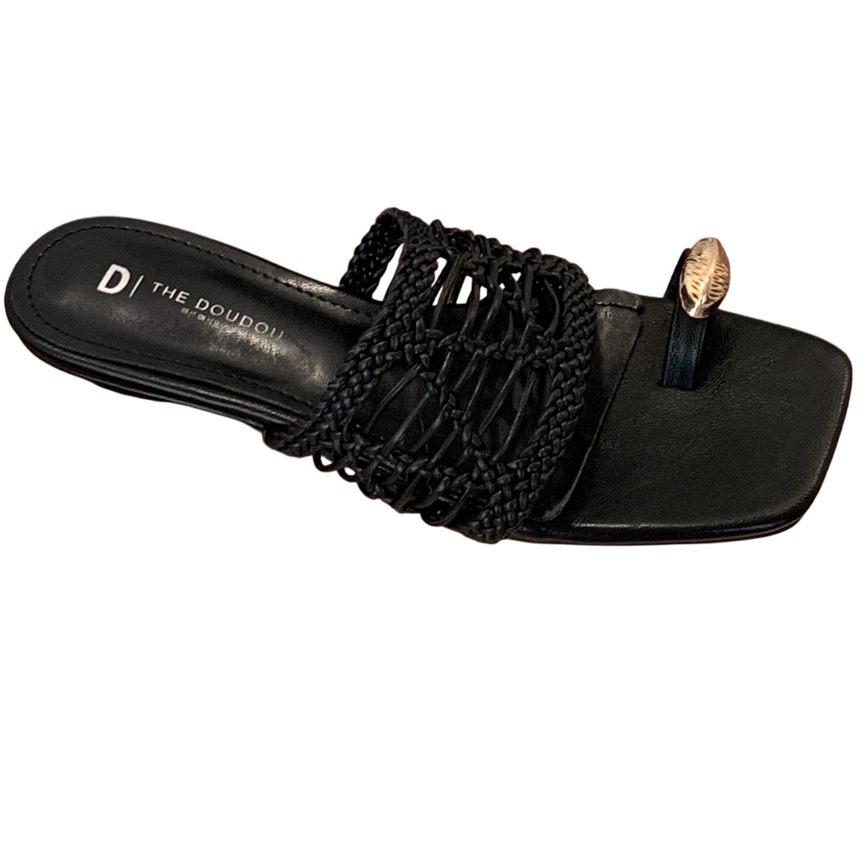 French Style Minimalist One-Strap Woven Toe Flat Sandals for Women Summer 2026 New Soft Sole Vacation Slippers - Image 5