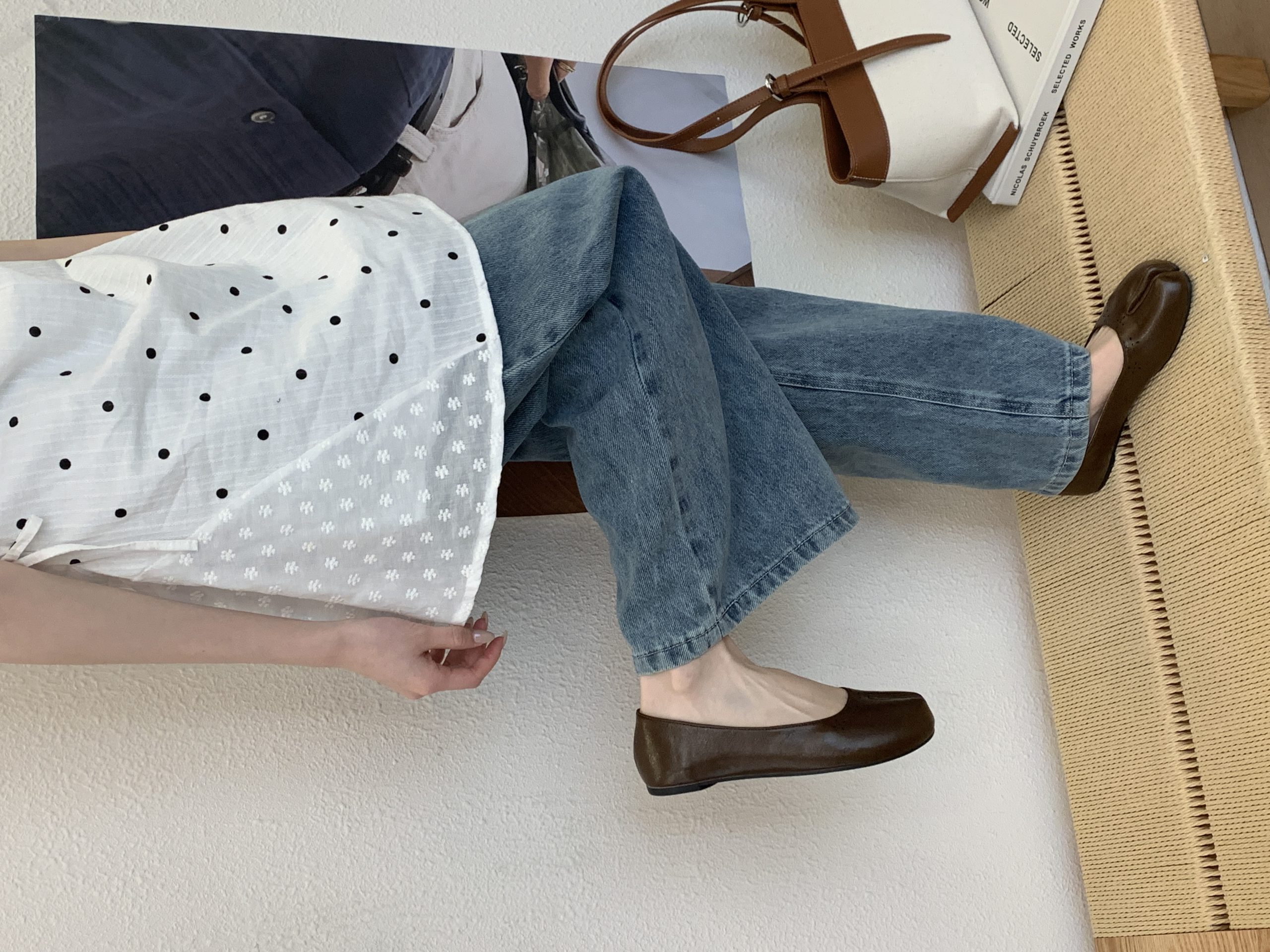 Korean Style Soft Leather Split Toe Women's Shoes 2026 Summer New Flat Low Top Slip On Shoes - Image 3