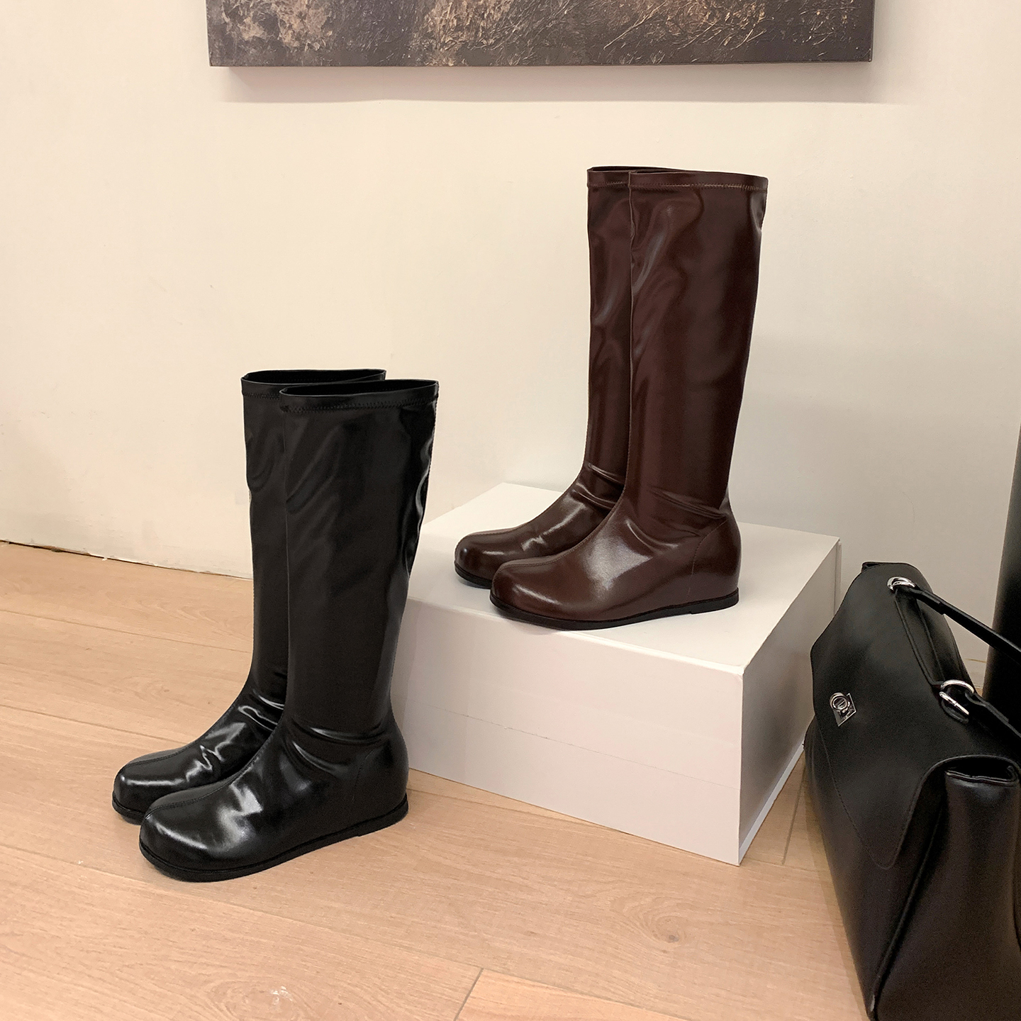 Slim High Shaft Riding Boots for Women 2025 Autumn New Flat Not Over Knee Long Boots Martin Boots with Hidden Heel - Image 4