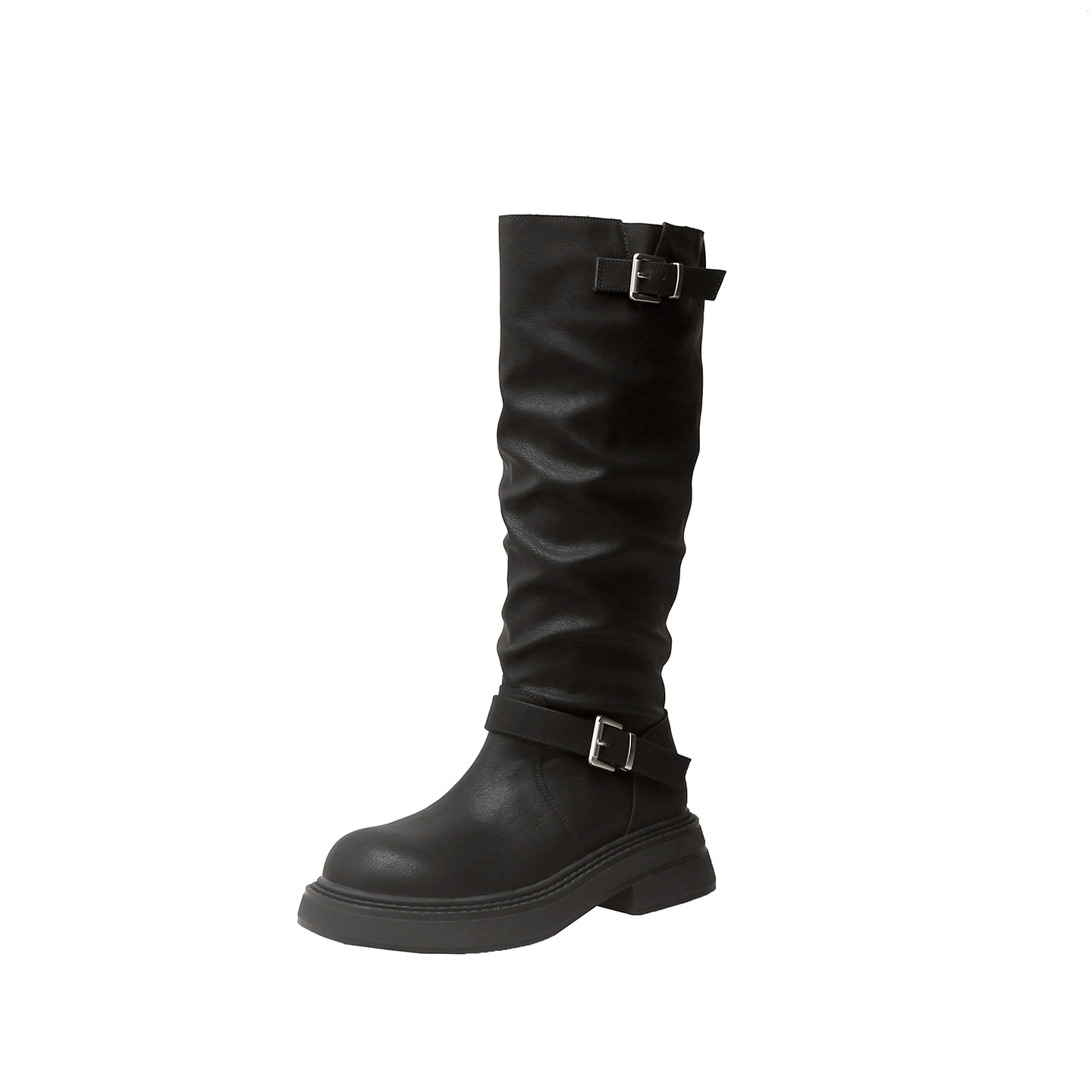 Thick Sole Tall Boots Women 2025 Autumn New Brown Over Knee Slim Fit Stacked Knight Boots - Image 5