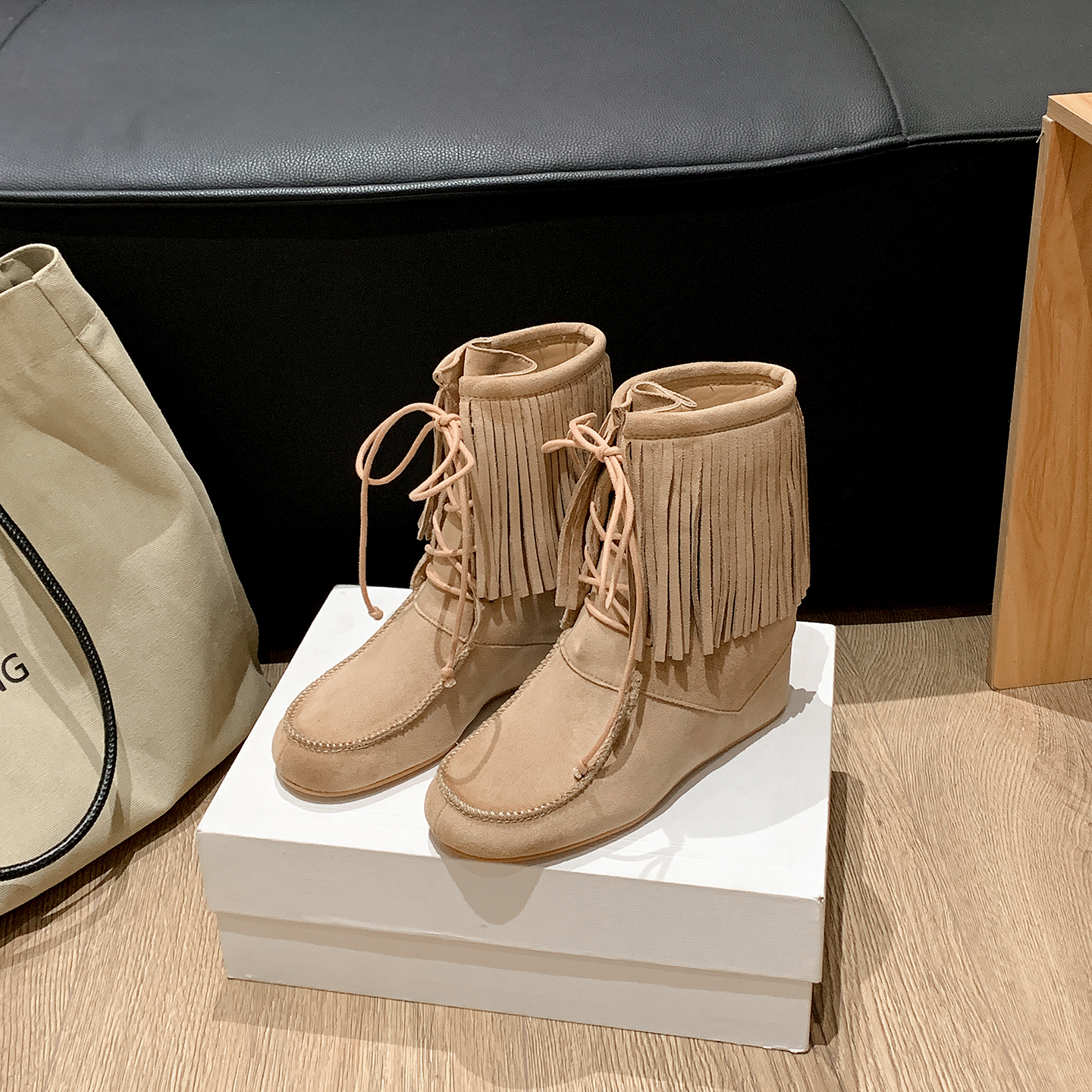 Vintage Fashion Boots for Women 2025 Winter New Brown Maillard Tassel Casual Boots